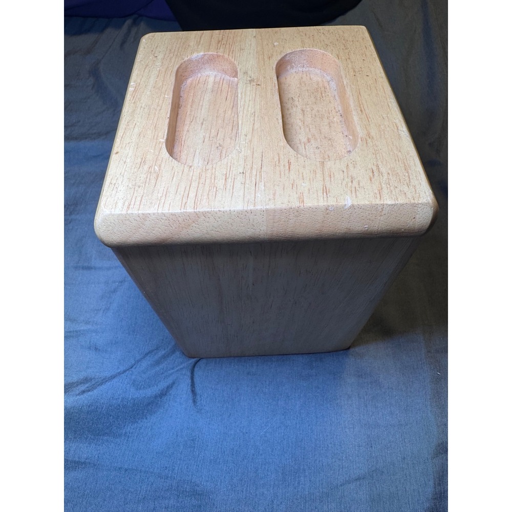 Kamenstein Vintage Wooden Kitchen Container Square Canister with Liner Thailand